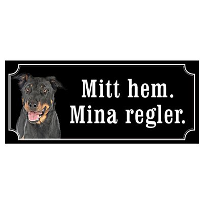 Beauceron hundskylt gammaldags stil emaljskylt hund