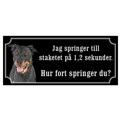 Beauceron hundskylt gammaldags stil emaljskylt hund