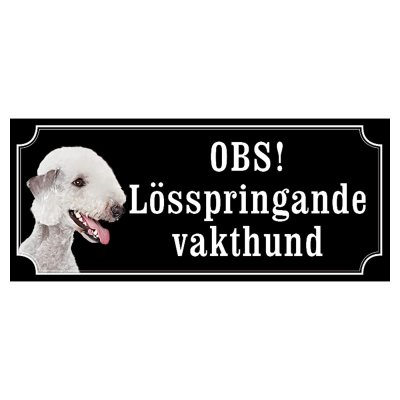 Bedlingtonterrier hundskylt gammaldags stil emaljskylt hund