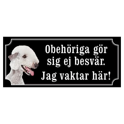 Bedlingtonterrier hundskylt gammaldags stil emaljskylt hund