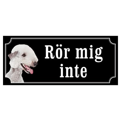 Bedlingtonterrier hundskylt gammaldags stil emaljskylt hund