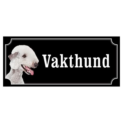 Bedlingtonterrier hundskylt gammaldags stil emaljskylt hund