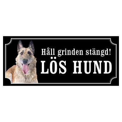Belgisk vallhund laekenois hundskylt gammaldags stil emaljskylt hund