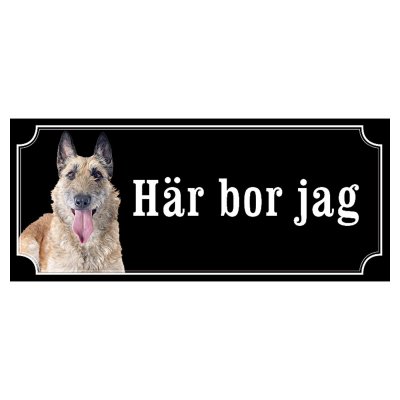 Belgisk vallhund laekenois hundskylt gammaldags stil emaljskylt hund