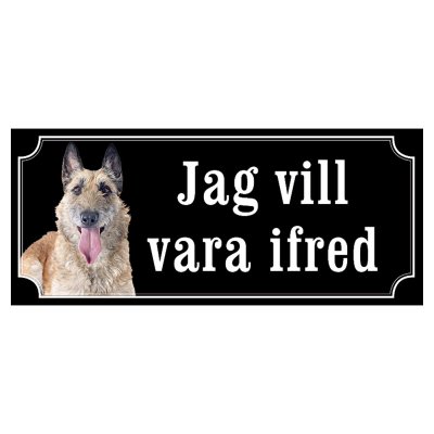 Belgisk vallhund laekenois hundskylt gammaldags stil emaljskylt hund