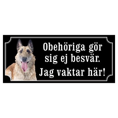 Belgisk vallhund laekenois hundskylt gammaldags stil emaljskylt hund