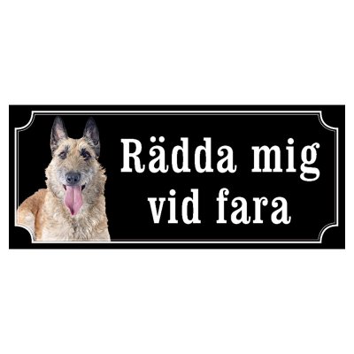 Belgisk vallhund laekenois hundskylt gammaldags stil emaljskylt hund