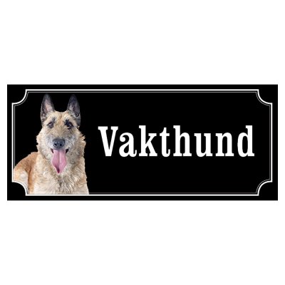 Belgisk vallhund laekenois hundskylt gammaldags stil emaljskylt hund