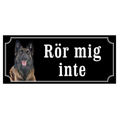 Belgisk vallhund malinois hundskylt gammaldags stil emaljskylt hund