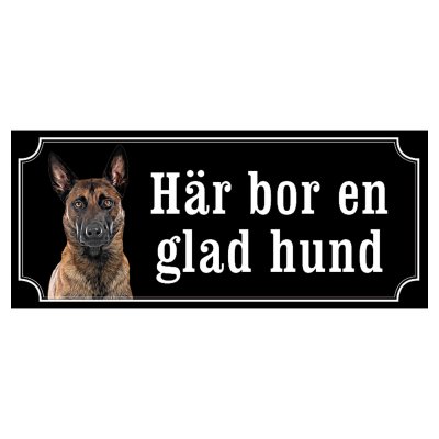 Belgisk vallhund malinois hundskylt gammaldags stil emaljskylt hund
