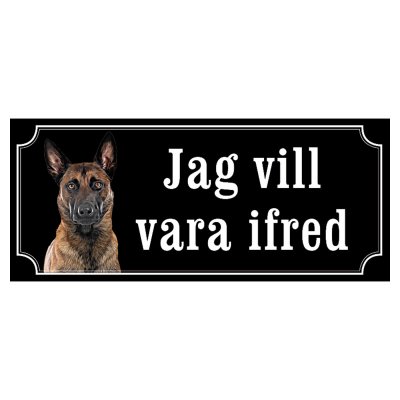 Belgisk vallhund malinois hundskylt gammaldags stil emaljskylt hund
