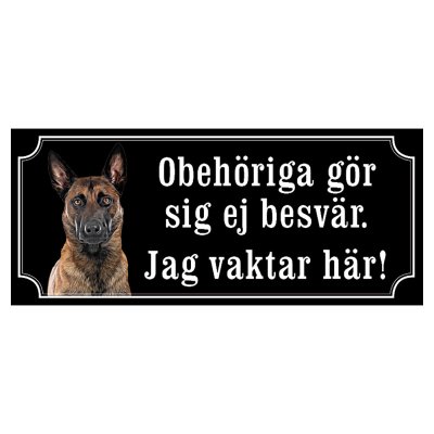 Belgisk vallhund malinois hundskylt gammaldags stil emaljskylt hund
