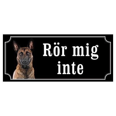 Belgisk vallhund malinois hundskylt gammaldags stil emaljskylt hund