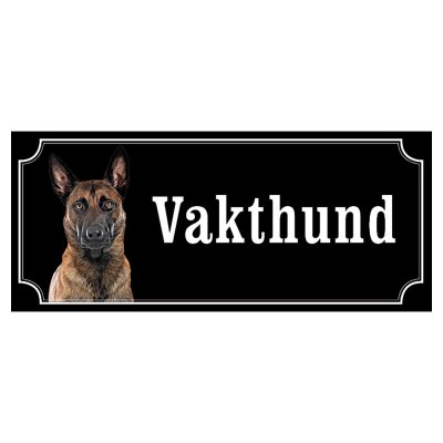 Belgisk vallhund malinois hundskylt gammaldags stil emaljskylt hund