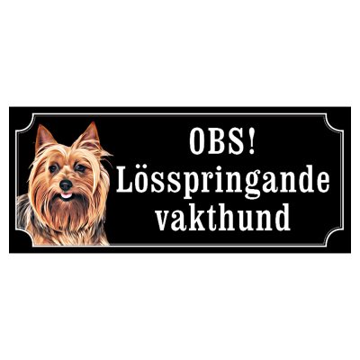 Australist terrier hundskylt gammaldags stil emaljskylt hund