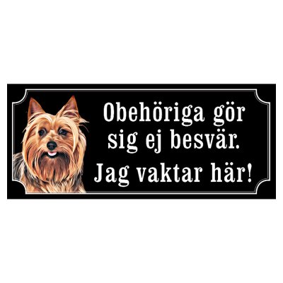 Australist terrier hundskylt gammaldags stil emaljskylt hund