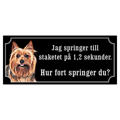 Australist terrier hundskylt gammaldags stil emaljskylt hund