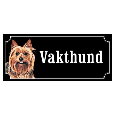 Australist terrier hundskylt gammaldags stil emaljskylt hund Vakthund