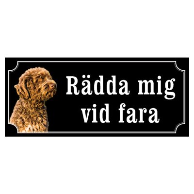 Barbet hundskylt gammaldags stil emaljskylt hund Rädda mig vid fara