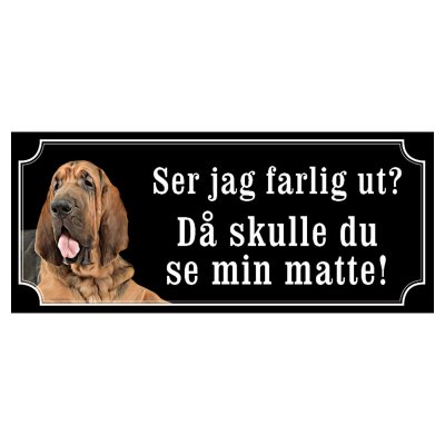 Blodhund gammaldags stil emaljskylt hund