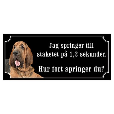 Blodhund gammaldags stil emaljskylt hund