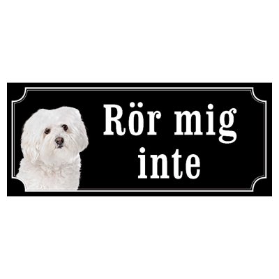 Bolognese hundskylt gammaldags stil emaljskylt hund