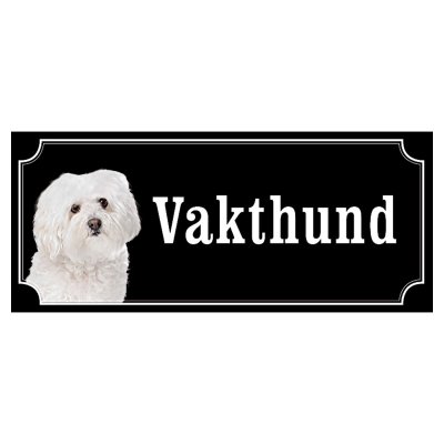 Bolognese hundskylt gammaldags stil emaljskylt hund