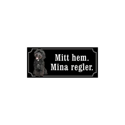 skyltar i gammaldagsstil svart labradoodle