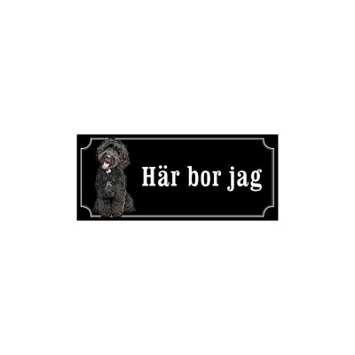 skyltar i gammaldagsstil svart labradoodle