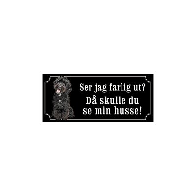 skyltar i gammaldagsstil svart labradoodle