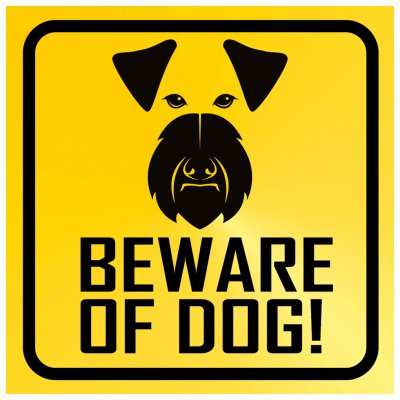 beware of dog skylt Beware of dog - Irländsk terrier varning för hunden