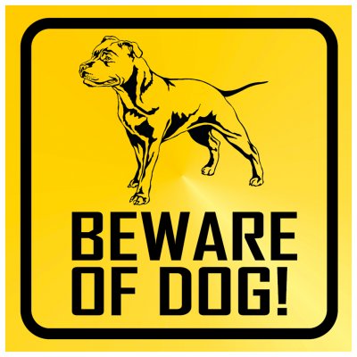 beware of dog skylt beware of dog skylt Beware of dog - Staffordshire bullterrier, amstaff, pibull varning för hunden varning fö