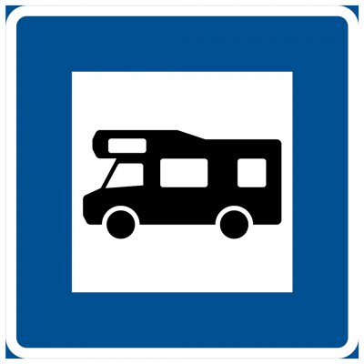 H28 - Husbil Vägmärken för upplysning om serviceanläggningar lokaliseringsmärke husvagn husvagnsparkering