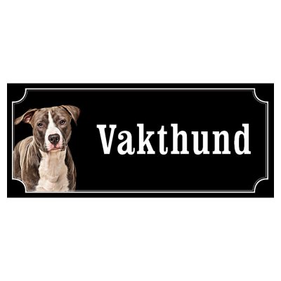 Amstaff hundskylt gammaldags stil emaljskylt hund Vakthund