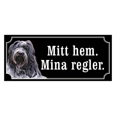Schapendoes flera färger, gammaldags stil emaljskylt hund