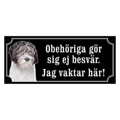 Schapendoes flera färger, gammaldags stil emaljskylt hund