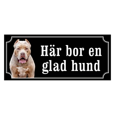 American bully ljus gammaldags stil emaljskylt hund