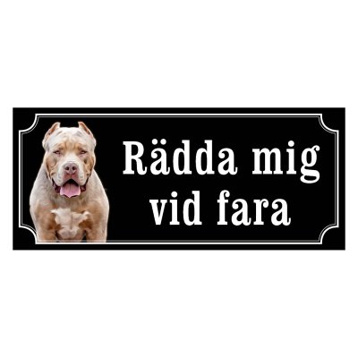 American bully ljus gammaldags stil emaljskylt hund