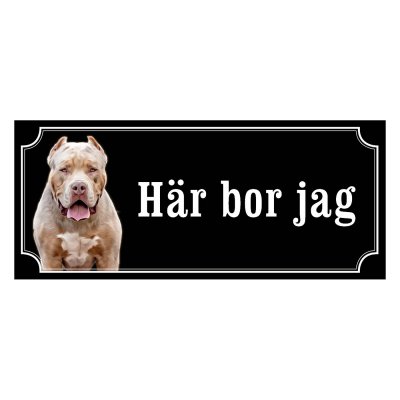 American bully ljus gammaldags stil emaljskylt hund
