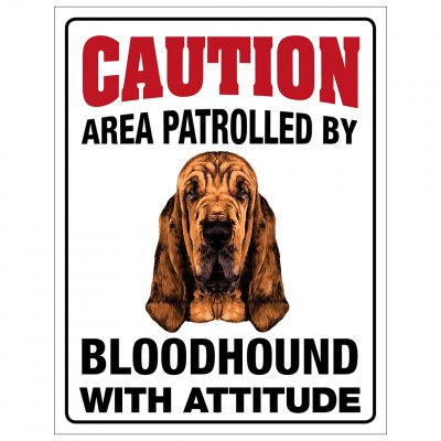 Caution, area patrolled by Bloodhound with attitude​