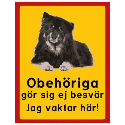 Finsk lapphund varning för hunden obehöriga gör sig ej besvär vakthund