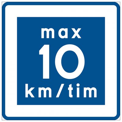 E11-1. Rekommenderad 10 km lägre hastighet skylt