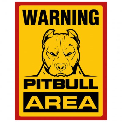 skylt här vaktar jag caution varning hund attityd attitude Pitbull area WARNING