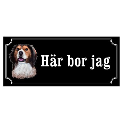 skylt kooiker här bor jag