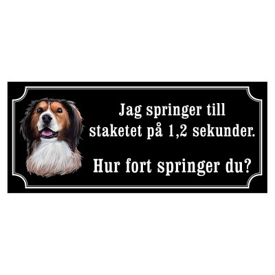 skylt kooiker jag springer till staketet på 1,2 sekunder
