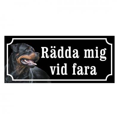 Rottweiler gammaldags stil emaljskylt hund