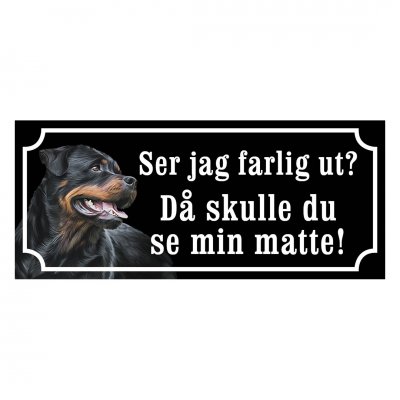 Rottweiler gammaldags stil emaljskylt hund