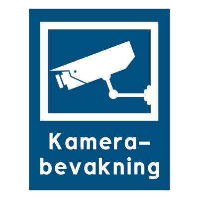 Kamerabevakning övervakningskamera skylt