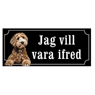 skylt ljusbrun labradoodle jag vill vara i fred