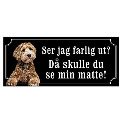 skylt ljusbrun labradoodle matte